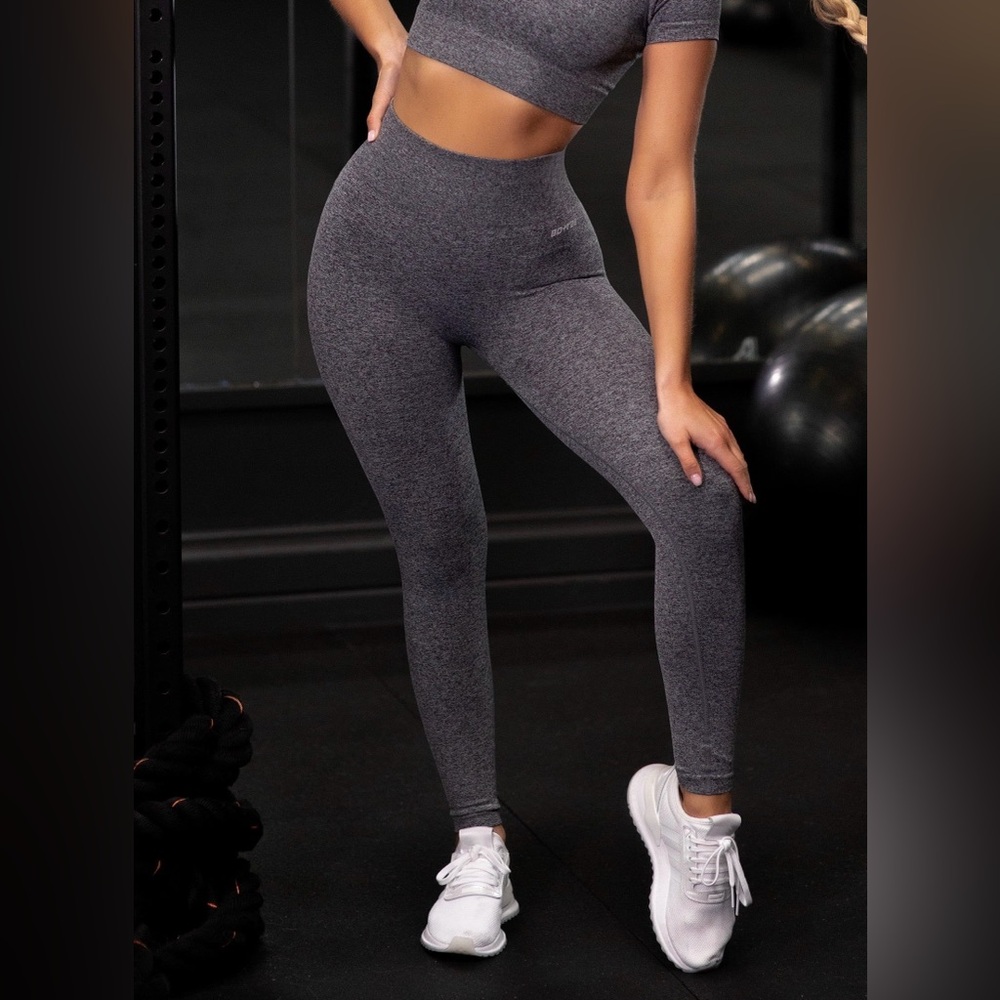 Bo&Tee Seamless Grey Marled Leggings
